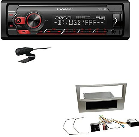 Pioneer MVH-S320BT 1-DIN Bluetooth Autoradio USB FLAC Spotify mit Einbauset passend für Opel Astra H 2004-2010 Satin Stone inkl Canbus