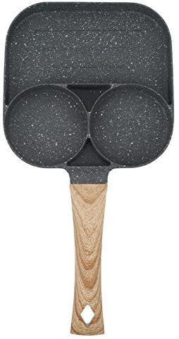 QANYEGN Antihaftbeschichtete Eierpfanne Mit Deckel, Antihaftbeschichtete Spiegeleierpfanne, 3-in-1-Pfannkuchenpfanne, Geteilte Bratpfanne Zum Frühstück