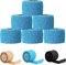 6 Rollen Verband Selbsthaftend, Elastischer Fixierbinde Selbsthaftend 4,5m x 2,5cm, Selbsthaftende Bandage für Erste Hilfe, Sportverletzungen, Wundverband, Knöchelverstauchungen am Handgelenk (Blau)