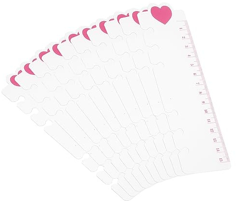 PATIKIL 10 Pack 7.1x2 Lesezeichen Lineal Buchzeichen Messgeräte Rosa | Lineal Seitenmarker, Steckbar, für A6 6-Loch Bindemittel Notebook, Herz Form