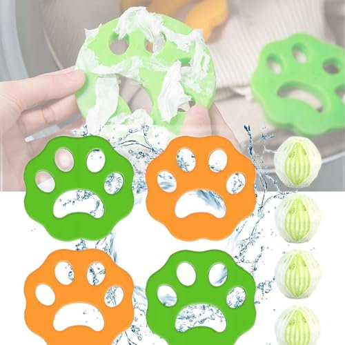 Tierhaarentferner Waschmaschine,8pcs Wiederverwendbar Fusselbälle Waschmaschine,Haarentferner Tierhaare,Fusselball für Waschmaschine,Haarentferner Waschmaschine,Hundehaarentferner Wäscheball