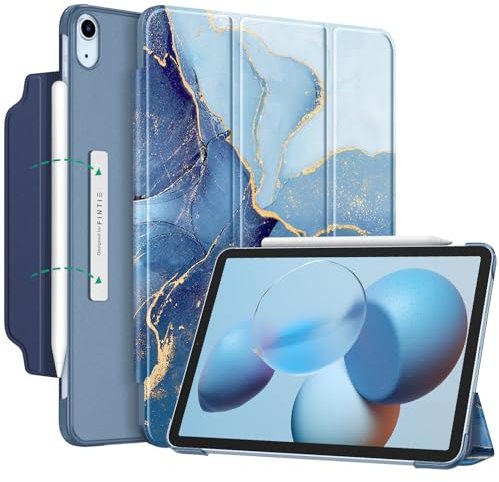 Fintie Hülle für iPad Air 11 Zoll M3 2025/ M2 2024, iPad Air 5. Generation 2022/4. Gen 10,9 Zoll Case - [Magnetverschluss] Leichte Standhülle mit Durchscheinend Mattierter Rückseite, Ozean Marmor