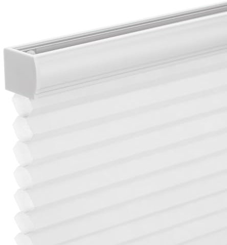 Changshade Kabelloser und lichtfilternder zellulärer Schatten, plissierter Wabenvorhang mit einem Durchmesser von 3,8 cm Waben, Polyester, Fensterrollo und Jalousie, 71,1 cm breit, Weiß CEL28WT64D