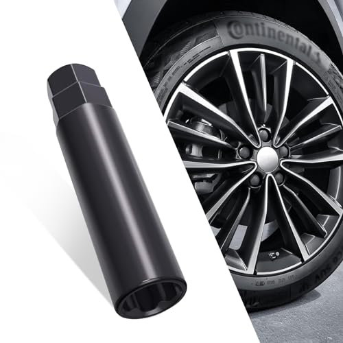 Slykew 1 PC Automotive Nut Hub Anti-theft Screw Socket, 3.5 Seven-tooth Tuner Locking Lug Nut Key Replacement Wrench, Car Auxiliary Disassembly Accessories, Suitable for Most Car Models (Black)