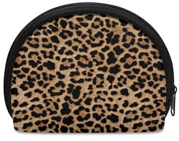 SCRAWLGOD Petit porte-monnaie, mini porte-monnaie, portefeuille, porte-monnaie, porte-monnaie, sac à main, sac de voyage, accessoires pour femmes et hommes, Imprimé léopard marron., Taille unique