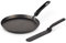 ROSMARINO Poêle à Pancakes de 25cm avec Spatule - Revêtement antiadhésif, Acier au Carbone pour Chauffage Rapide, Extérieur en Émail Élégant, Sûre pour Tous les Feux y Compris Induction