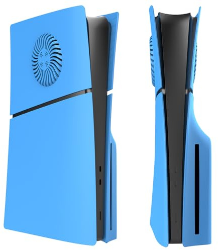 Hzxkqmil Cover Plates Faceplate for PS5 Slim Console Disc Edition | Replacement Shell Cooling Vents Face Plate Side Panels Hard Covers Accessories for PS5 Slim Console, Starlight Blue