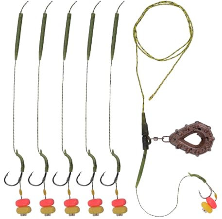 JSHANMEI Karpfenangeln Hair Rigs Karpfenangeln Tackle Sinker Gewichte Rollen Schnellwechsel Wirbel für Karpfen Barsch Karpfen Tackle Rigs Set Karpfenhaken Karpfen Sinker Mais