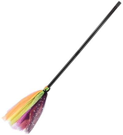 Reicyfang Halloween Witch Broom, Witch Broomstick Costume Accessories, Witch Broomstick Cosplay Broom Props, Halloween Witch Decoration Props, Plastic Broom Props for Halloween Cosplay Favors