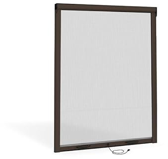 Zanzariera Finestra a Misura | Protezione Efficace | Installazione Facile | Roll Net 42, Marrone Ral 8017, L80x H170 cm