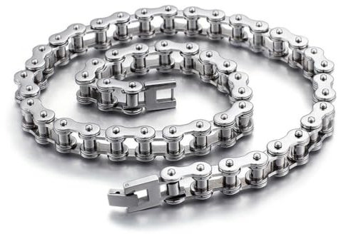 Caiduoduo Herren Titan Stahl Fahrradkette Mode Halskette Fahrradkette Edelstahl Schmuck