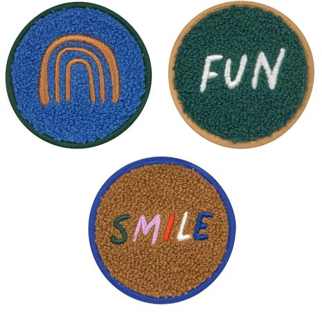 LÄSSIG Anhänger und Patches Set (3 Stk.) mit Druckknopf/School Patches Set Smile/Fun