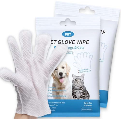 Guantes de limpieza para perros y gatos, guantes de limpieza y desodorización (12 piezas)