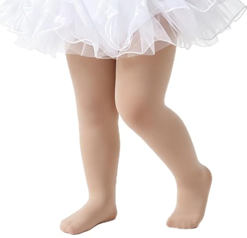 American Trends Collant per bambini con piedi collant da danza per bambine leggings ultra morbidi collant da balletto calze per bambini per 1-4T, Nude, 12-24 Mesi