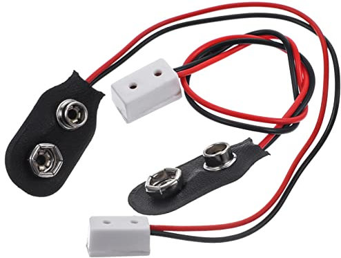 SKISUNO Elegant Miniature Lamp Battery Wire for Doll House Lights 2pcs 9v Connector