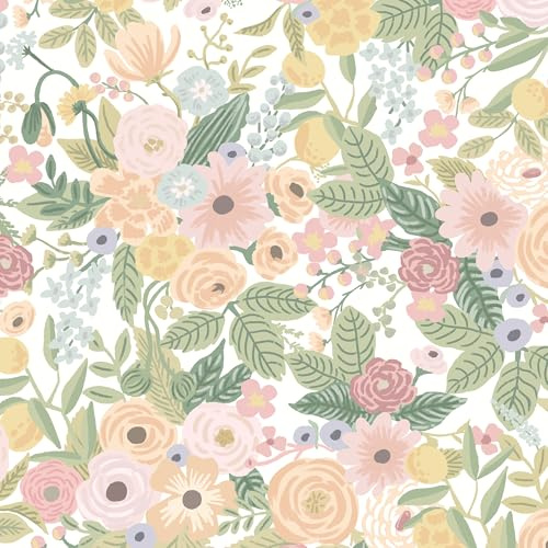 Timeet 41x1000cm Peel and Stick Wallpaper Floral Pink Self Adhesive Wallpaper Sticky Back Plastic Vinyl Film Contact Paper for Bedroom Living Room Wall Cabinet Shelf