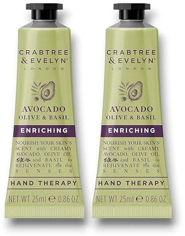 2x Crabtree and Evelyn | Avocado, Olive & Basil Enriching Hand Therapy | 25g Each