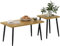 HOMCOM Couchtisch 2er Set Beistelltisch mit Stahlrahmen, Wohnzimmertisch Kaffeetisch für Wohnzimmer Natur
