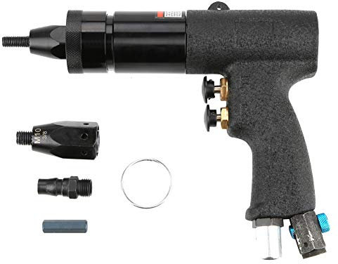 Segrehy Outil de Noix de Rivet pneumatique, kit de Pistolet à Rivet à air M6 M8 M8, Insertion d'écrou Rivet Robuste pour plaques métalliques, tuyaux et Applications de Fabrication (M8/M10 KP-740A)