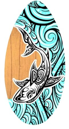 Fenteer Skimboard aus Holz – Strandsandboard für Flachwasser für Erwachsene & Kinder – Perfekt für Anfänger & Fortgeschrittene– 76x45 cm