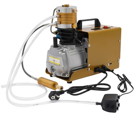 Pompe à Air Haute Pression 1.8KW Compresseur D'air Portable 300bar Avec Manomètre Et Affichage De La Température,Pour L'industrie, Pneus, Bouteilles De Plongée, Airsoft, Pistolet PCP