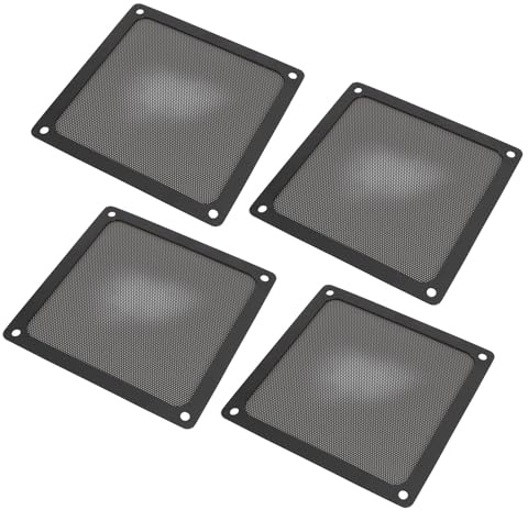 KENANLAN Premium PC Cooler Filter, Ultra Fine Holes Magnetic PVC Mesh Fan Dust Filter Grills for Computer Case Fan, Chicken Coop Vent 140x140mm 4pcs (Black)