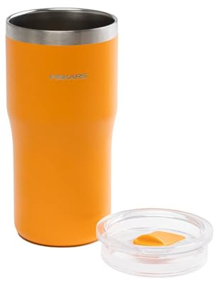 Fiskars On-the-go Thermobecher, 0,5 l, Isolierbecher für Kaffee und Tee | BPA-frei, Ergonomischer und stapelbarer Kaffeebecher to go, Höhe 16,2 cm, Orange, 1078761