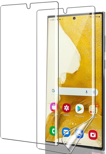 ICESPRING für Panzerglas für Samsung Galaxy S22 Ultra Schutzfolie, 2 Stück Weich TPU Kratzfest Panzerfolie für Samsung S22 Ultra Folie, Schutzglas für Galaxy S22 Ultra Panzer Schutz Glas