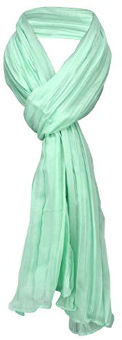 TigerTie Schal gecrasht in mint mintgrün einfarbig Uni - Gr. 160 x 70 cm