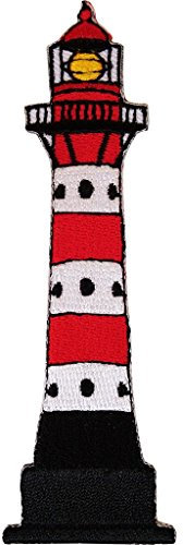 Elli Gestickter Aufnäher mit Leuchtturm-Motiv zum Aufbügeln oder Aufnähen auf Kleidung
