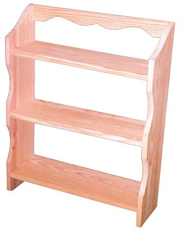 Regal Holz 3 Böden in Kiefer massiv roh, Lackierbar