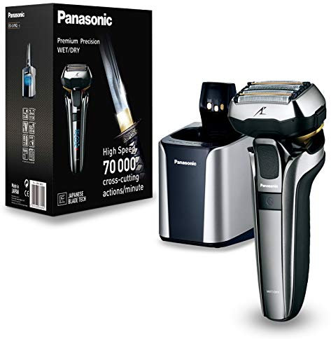 Panasonic Premium Rasierer ES-LV9Q mit ultraflexiblem 5D-Scherkopf, schonender Nass und Trockenrasierer mit Reinigungsstation, Silber, 1 Stück (1er Pack)