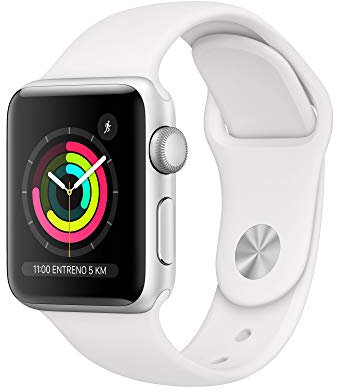 Apple Watch Series 3 (GPS, 38mm) Aluminio en Plata - Correa Deportiva Blanco