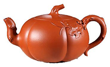 ZXZ Teiera di Fango Zhu Grezzo Minerale, Famosa Teiera di Zucca Fatta a Mano, Teiera,Rosso,A