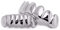SHOP-STORY - Ensemble de Dents Style Hip Hop Grillz - Partie Haute et Partie Basse - Dentier Taille Universelle - Mise en Place Facile - Argenté