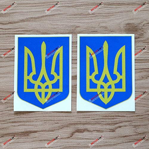 2er-Set Reflektierend, 10,2 cm Wappen der Ukraine Decal-Aufkleber, Auto-Vinyl, ukrainisch