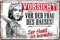 WOGEKA ART Retro Blechschild - Vorsicht vor der Frau des Hauses - witziger Spruch als Geschenk-Idee zum Geburtstag Weihnachten zur Dekoration 20x30 cm Vintage-Design Metall 1331