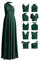 72styles Infinity Kleid mit Bandeau, wandelbares Brautjungfernkleid, lang, Übergröße, Mehrwege-Kleid, Twist-Wickelkleid, Dunkelgrün, Einheitsgröße