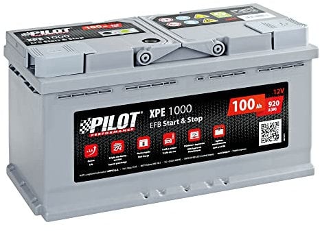 PILOT XPE1000 Batteria Auto 12V Start-Stop EFB - 100 Ah - 920 A - per i Veicoli Dotati di Tecnologia Start & Stop