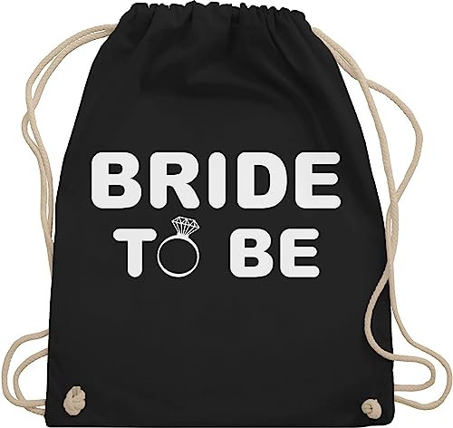 Turnbeutel Rucksack - JGA Junggesellenabschied Frauen - Bride to be weiß - Unisize - Schwarz - brauttaschen bachelorette party braut beutel junggesellinnenabschied outfit jungesselnabschied tasche