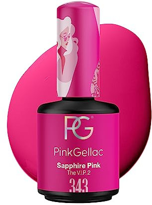 Pink Gellac UV Gel Nagellack - 343 Sapphire Pink 15 ml - Lang Anhaltend Shellac Nagellack Rosa - Gel UV für 14 Tage Nägel in Salonqualität - Made in Holland