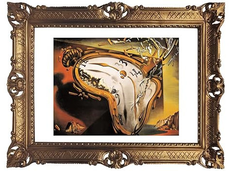 Generisch Wandbild 90x70cm by Salvador Dalì - Weiche Uhren Wunderschönes Repro Antik-Look gerahmtes Gemälde 58B