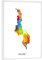 artboxONE Poster mit weißem Rahmen 18x13 cm Kartografie Malawi Watercolor Map - Bild Malawi map Painting