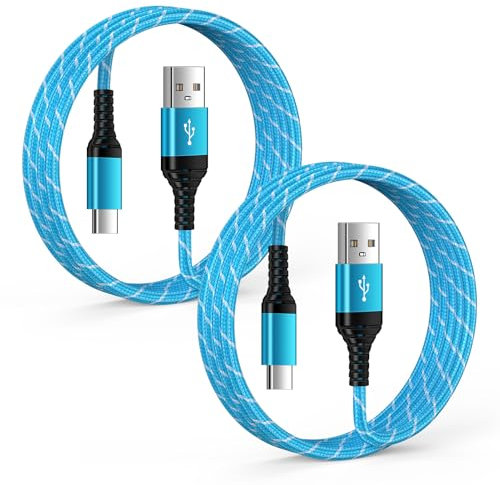 2Pack (6FT+6FT) Type C Charger Cable Fast Charging, USB-A to USB-C Charger Cable Lead for Samsung Galaxy S25 Ultra/S24+/S23 FE/S22/S21/S20/A55/A54/A35/A34/A16A15/A14/Note 20 5G/10+/9/Z Flip 6/5/4