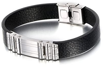 Skcess Silber Armband Männer, Herren Armband Edelstahl Weben Retro Armband Herren 22.5cmx14mm Schmuck Herren Geschenke für Männer