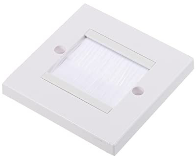 sourcing map Brush Wall Plate Decoration Wall Panel Cable Pass Through Single Gang 86mmx86mm White for Low-Voltage Cables
