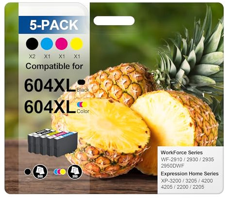 Coloran 604 604XL Patronen für Epson Druckerpatronen 604 Patronen für Epson XP 3200 Patronen 604 604 XL tintenpatronen für XP 2205 XP 4200 WF 2930 XP 3205 XP 4205 WF 2935 WF 2950, 5er-Pack