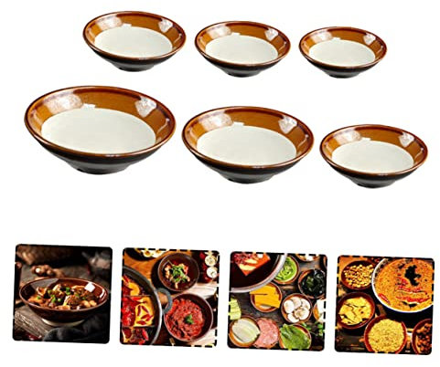 Cabilock 5 Pièces Bol En Terre Cuite Bol De Nouilles En Céramique Bols à Ramen En Céramique Plat D'assaisonnement Bol En Grès Bol à Pâtes En Céramique Ancien Four Poterie Sauce Nourriture