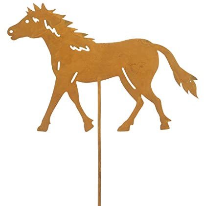 Gartenstecker Pferd im Rost Design - Rostfigur für den Garten, Geschenk für Reiter, Gartendeko, Dekofigur
