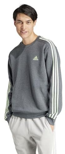 Adidas Essentials French Terry 3-Stripes Sweatshirt Felpa, Uomo